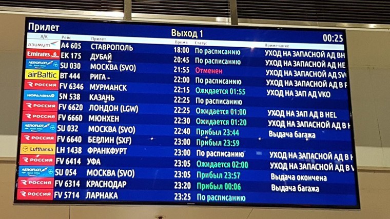 Видео: Десятки пассажиры Пулково «застряли» в аэропорту из-за метели