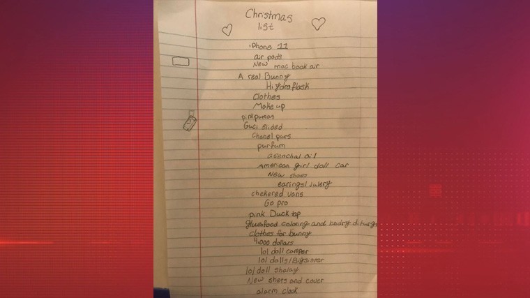 Девочка написала Санта-Клаусу список подарков и повергла отца в шок